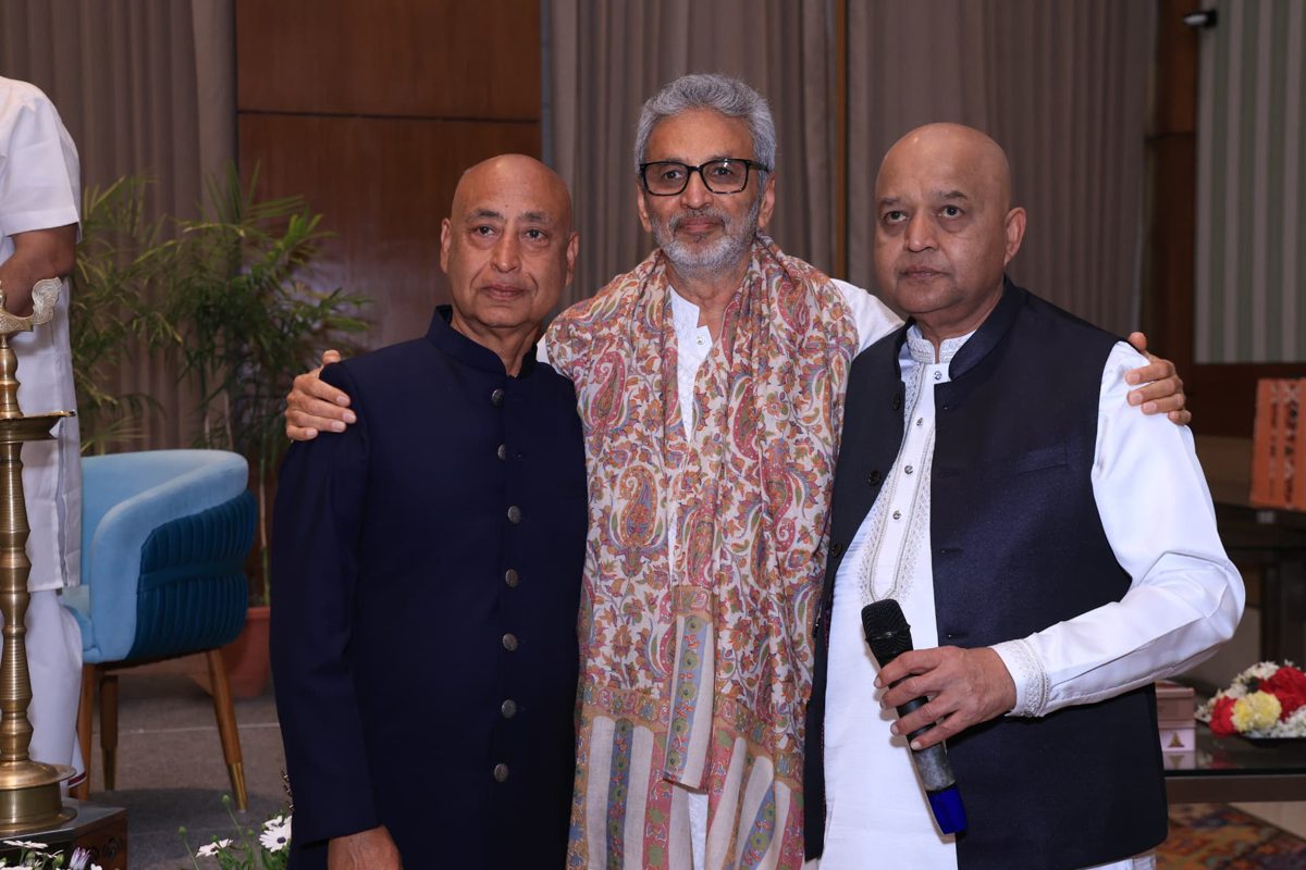 Bawa Jain with guests at his 70th birthday celebration